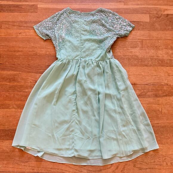 ASOS green sequin knee length a-line short sleeve maternity dress size 6
 b30 - Picture 5 of 5